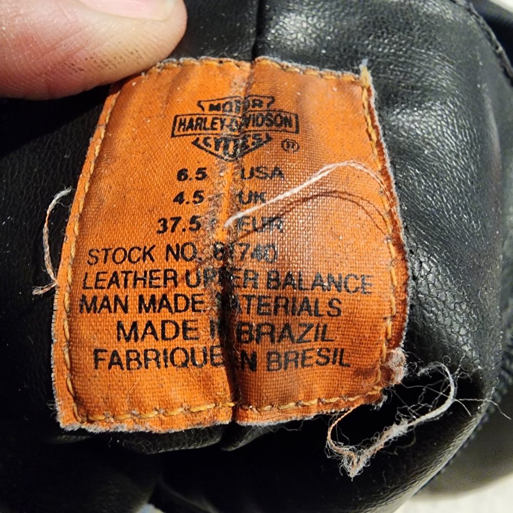 Authentic Harley Davidson Black Zip U Leather Flame Boots with Chunky Heel - 6.5 - Picture 8 of 8